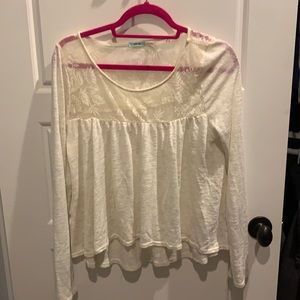 Off white long sleeve blouse